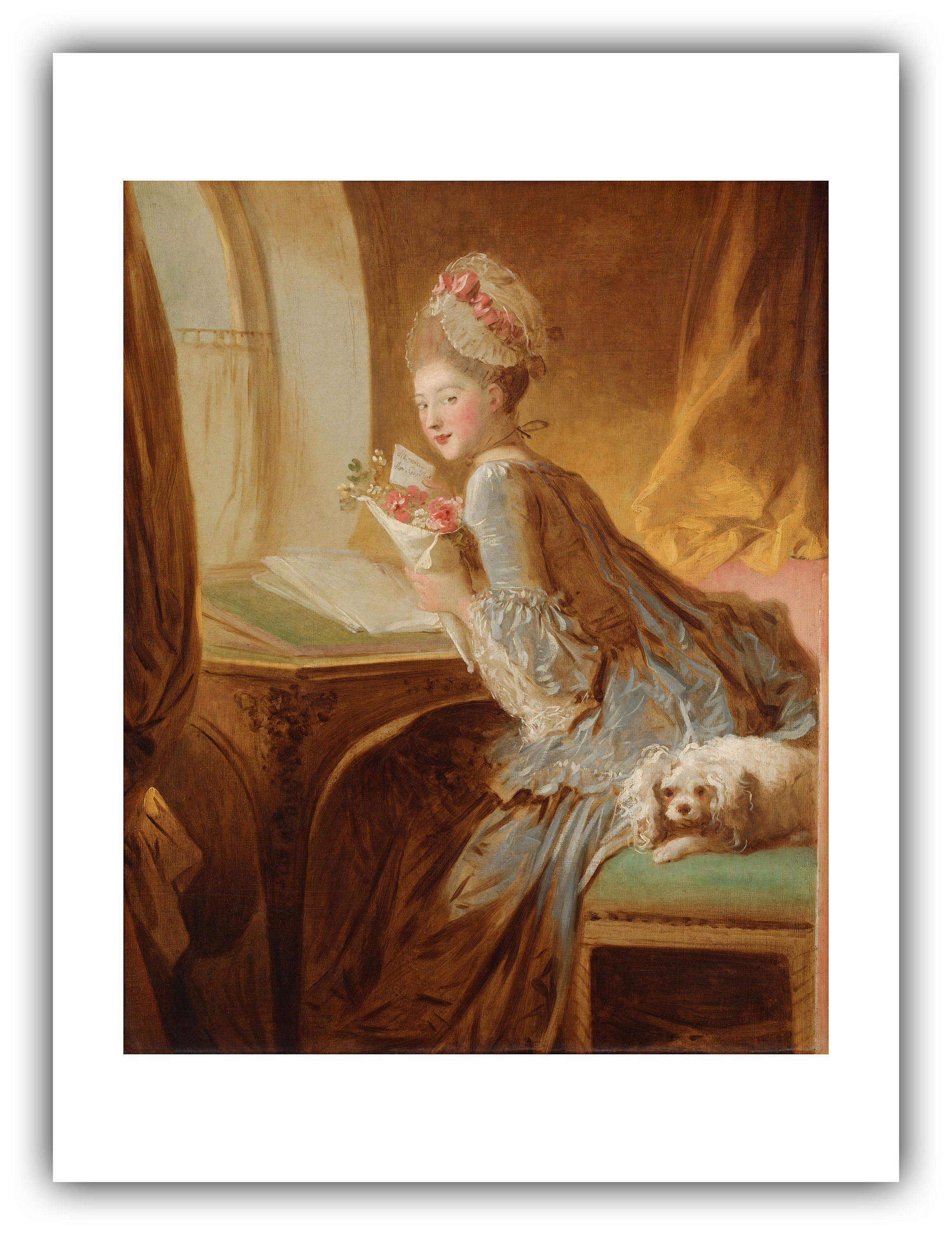 Jean-Honoré Fragonardによる若い女の子の読書 額入りサイズ