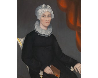 Ammi Phillips : Portrait of Mrs. Robinson (c. 1819) - Giclee Fine Art Print