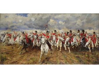 Elizabeth Thompson : Scotland Forever! (1881) - Giclee Fine Art Print