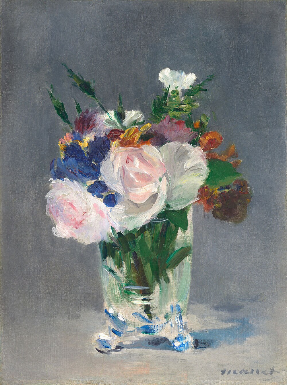 エドゥアール・マネ：クリスタルの花瓶の花（1882年頃
