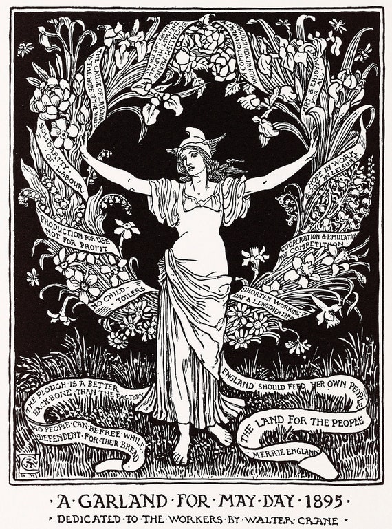 Walter Crane A Garland For May Day 1895 1895 Etsy