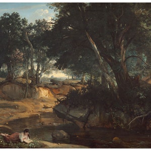Camille Corot : Forest of Fontainebleau (1834) - Giclee Fine Art Print