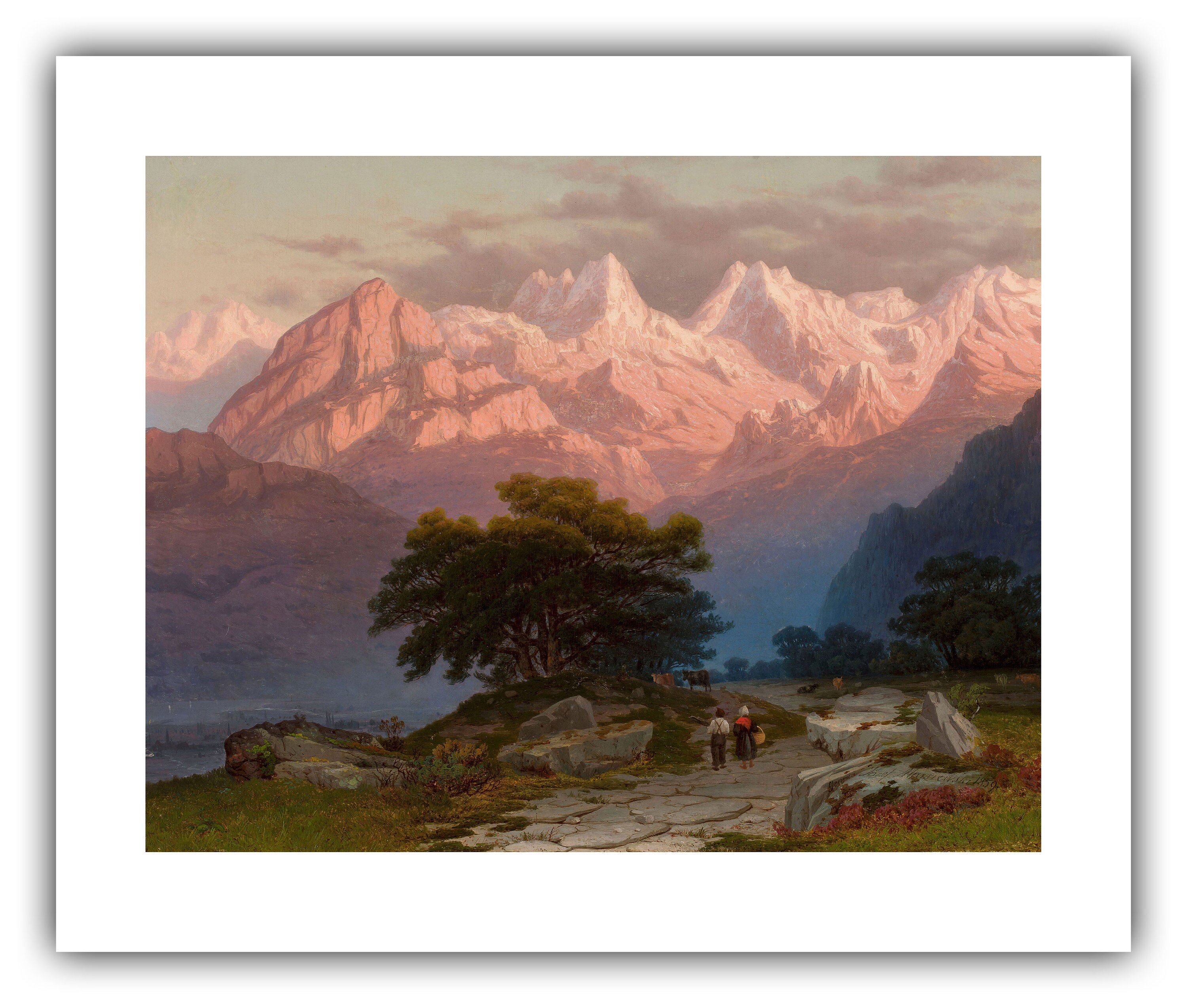 Jozef Marszewski : Mountain Landscape With Staffage (1859