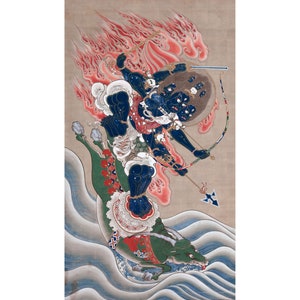Japanese Art : Wisdom King of Great Awe-inspiring Power (Daiitoku Myoo) (mid-1800s) - Giclee Fine Art Print