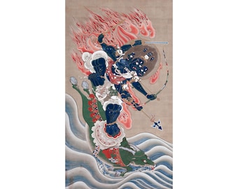 Japanese Art : Wisdom King of Great Awe-inspiring Power (Daiitoku Myoo) (mid-1800s) - Giclee Fine Art Print
