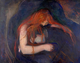 Edvard Munch : Vampire (Love and Pain) (1895) - Giclee Fine Art Print