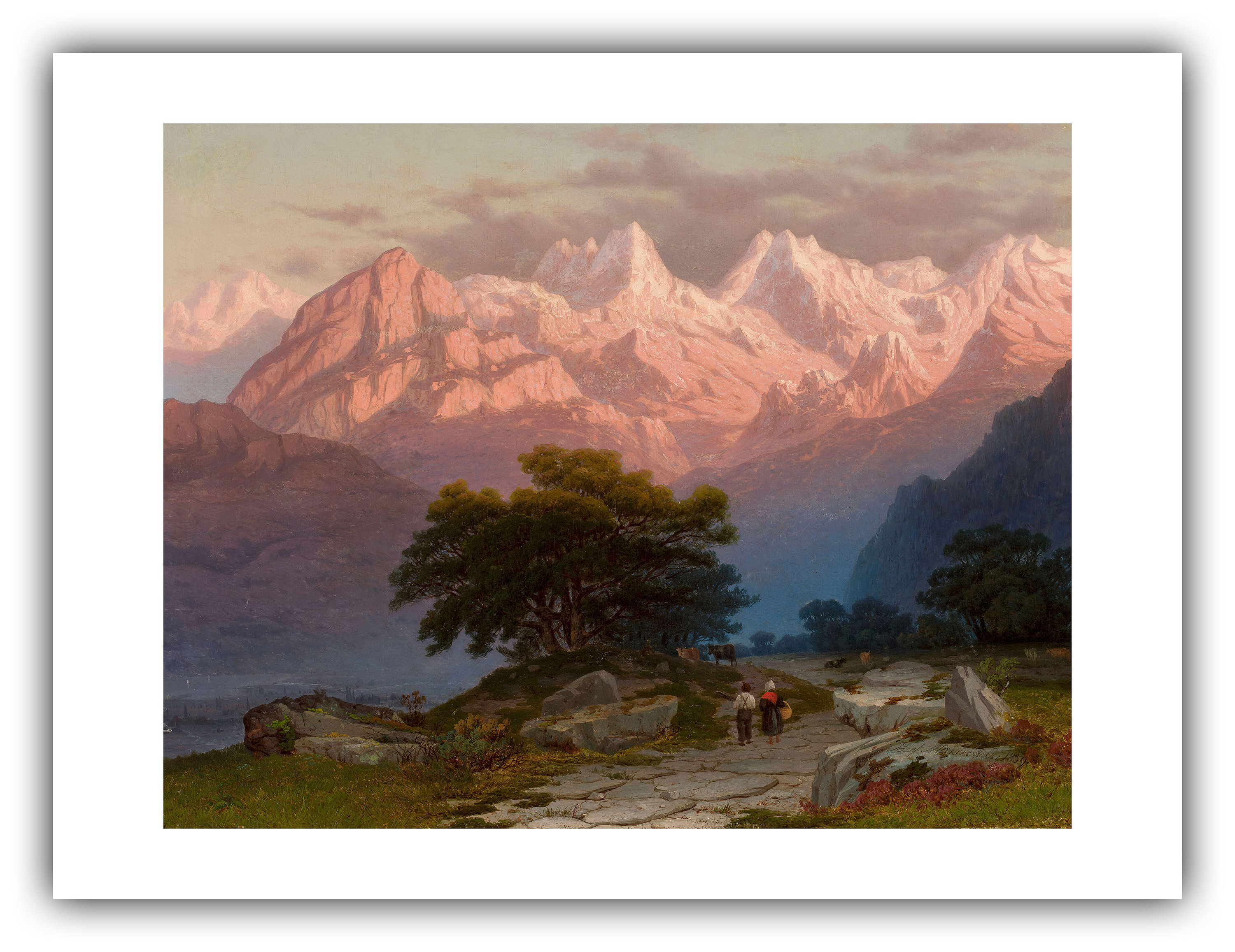 Jozef Marszewski : Mountain Landscape With Staffage (1859
