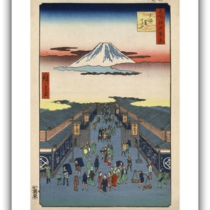Utagawa Ando Hiroshige : Suruga-cho 1856 Giclee Fine Art Print 20 x 30 inches