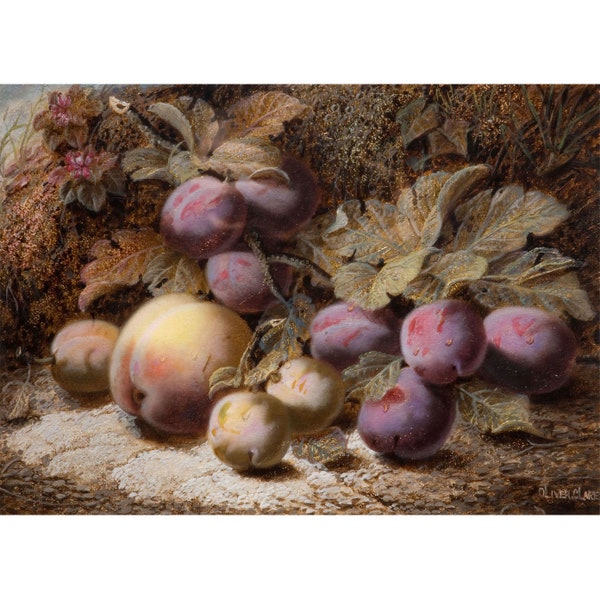 Oliver Clare : Still Life with Peach and Plums (1916) - Giclee Fine Art Print