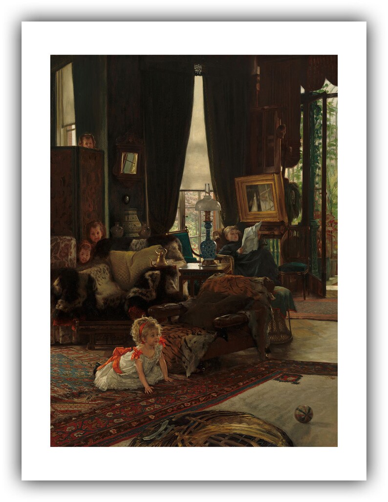 James Tissot : Hide and Seek c. 1877 Giclee Fine Art Print 12 x 16 inches