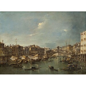 Francesco Guardi : Grand Canal with the Rialto Bridge, Venice (c. 1780) - Giclee Fine Art Print
