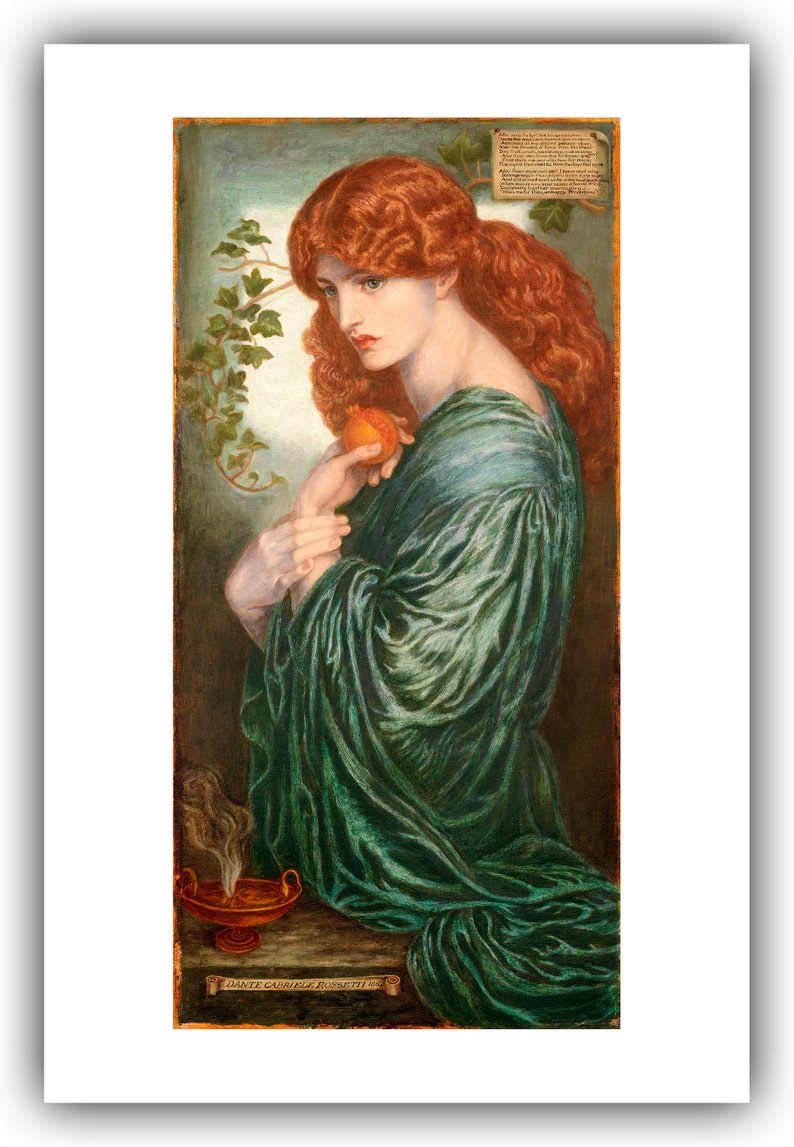 Dante Gabriel Rossetti : Proserpine Persephone 1882 Giclee Fine Art Print 24 x 36 inches