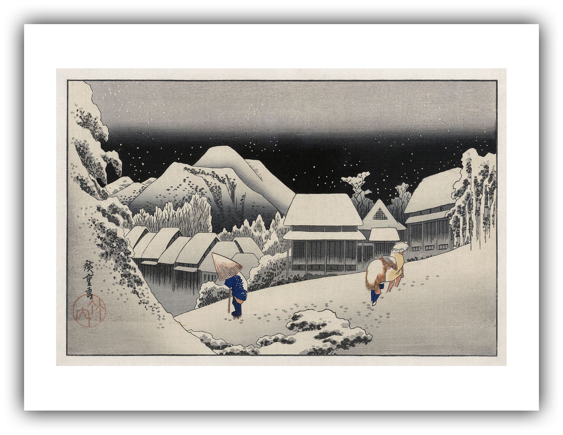 歌川広重「神原の夕雪」（1833年頃～1836年） - ジクレー版画 - Etsy 日本