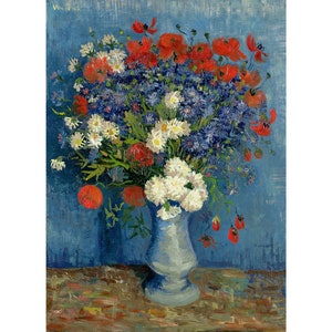 Vincent van Gogh : Bodegón - Jarrón con acianos y amapolas (1887) - Giclee Fine Art Print