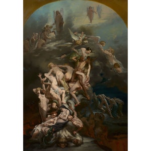 Octave Tassaert : Heaven and Hell (c. 1850) - Giclee Fine Art Print