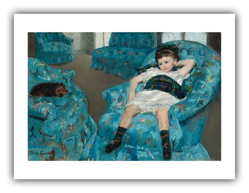 Mary Cassatt Little Girl in a Blue Armchair 1878 Giclee Etsy