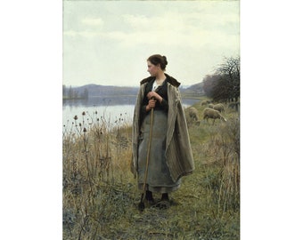 Daniel Ridgway Knight : The Shepherdess of Rolleboise (1896) - Giclee Fine Art Print