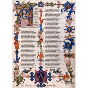 Illuminazione Dante Alighieri: La Divina Commedia (1300) - Giclee Fine Art Print