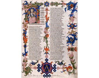 Dante Alighieri Illumination : The Divine Comedy (1300s) - Giclee Fine Art Print