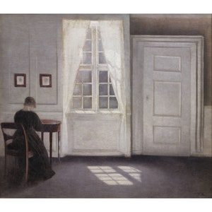 Vilhelm Hammershoi : Interior in Strandgade, Sunlight on the Floor (1901) - Giclee Fine Art Print