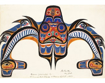 Johnny Kit Elswa (Primeras Naciones, Haida): Kahalta. Pez perro (1883) - Giclee Fine Art Print