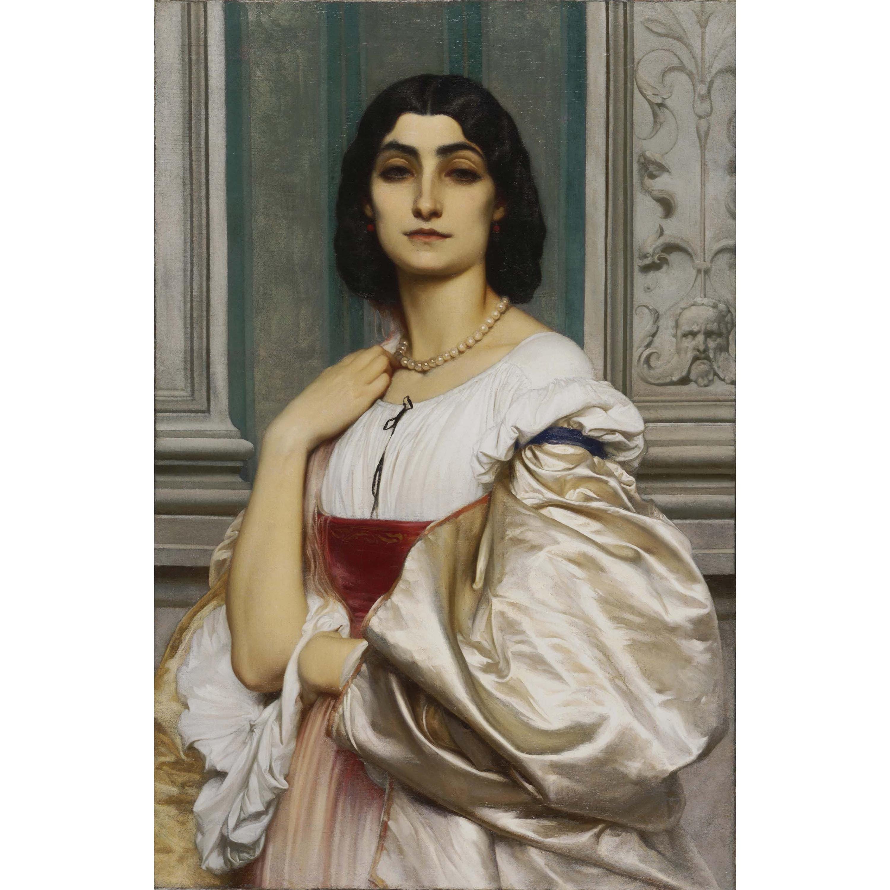 Frederic Leighton : Portrait of a Roman Lady (La Nanna) (1859) - Giclee Fine Art Print