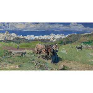 Giovanni Segantini : Spring in the Alps (1897) - Giclee Fine Art Print