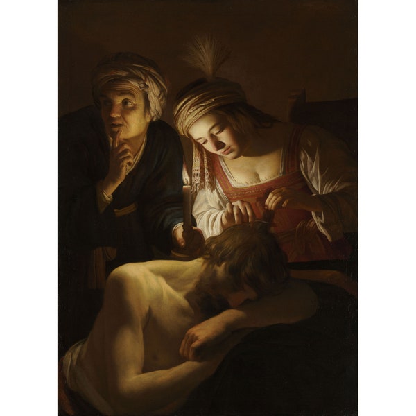 Gerrit van Honthorst : Samson and Delilah (c. 1616) - Giclee Fine Art Print