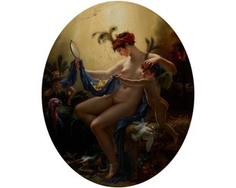 Anne-Louis Girodet de Roucy-Trioson : Retrato de la señorita. Lange como Danae (1799) - Impresión de Bellas Artes Giclee