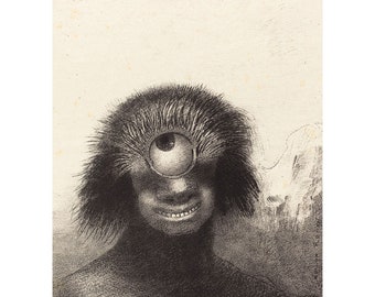 Odilon Redon : The Deformed Polyp Floated on the Shores, a Sort of Smiling and Hideous Cyclops (1883) - Giclee Fine Art Print