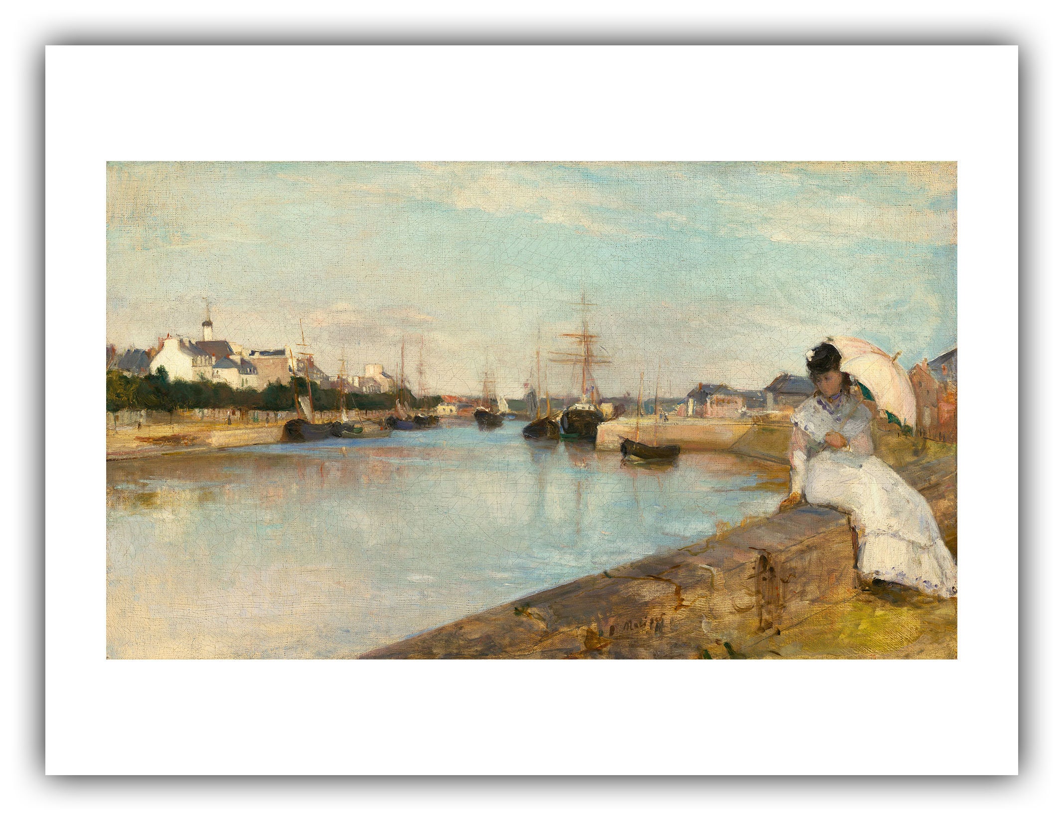 絵　複製画　ベルトモリゾ　ロリアンの港　額装箱付 絵 複製画 ベルトモリゾ ロリアンの港 額装箱付 - メルカリ