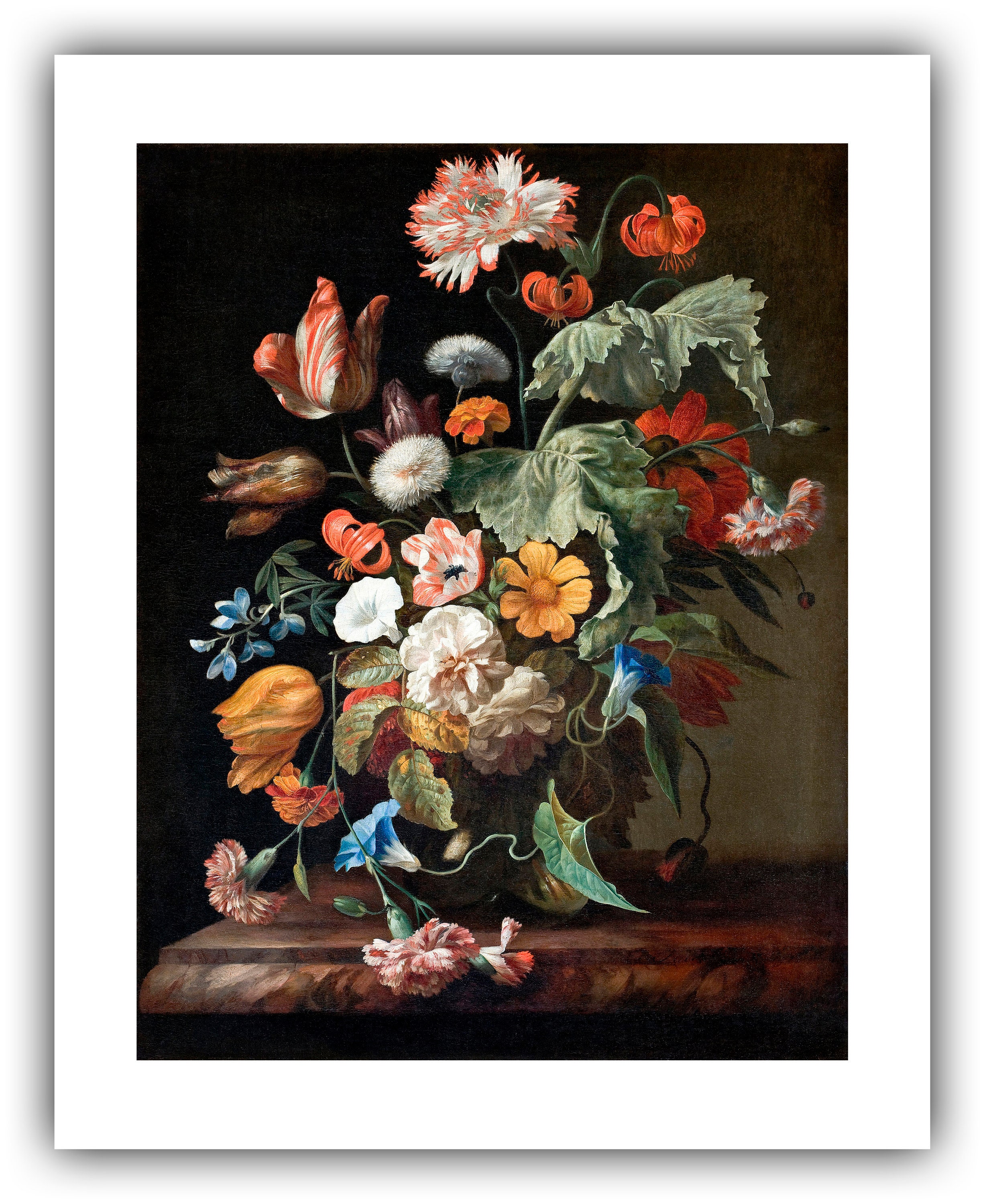 Rachel Ruysch : Still Life With Flowers (c. 1700) - Giclee Fine