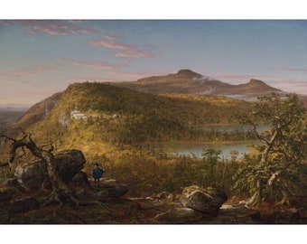 Thomas Cole : A View of the Two Lakes and Mountain House, Catskill Mountains, Morning (1844) - Giclee Fine Art Print