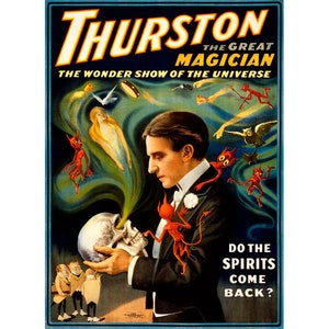 Performing Arts Poster : Thurston the Great Magician (1915) - Giclee Fine Art Print
