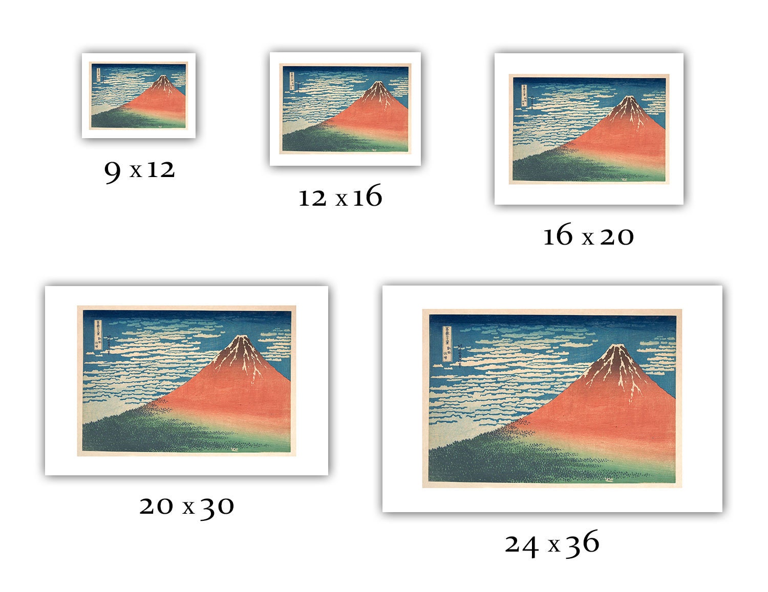 Katsushika Hokusai : South Wind, Clear Sky (red Fuji) (c
