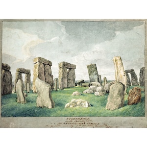 English School : Stonehenge in its Present State, an Antediluvian Temple (1821) - Giclee Fine Art Print