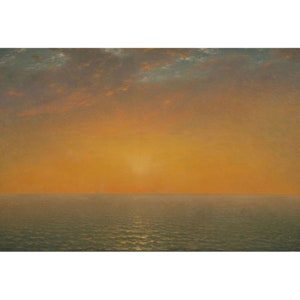 John Frederick Kensett : Sunset on the Sea (1872) - Giclee Fine Art Print