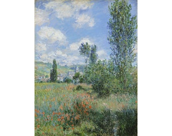 Claude Monet : View of Vetheuil (1880) - Giclee Fine Art Print