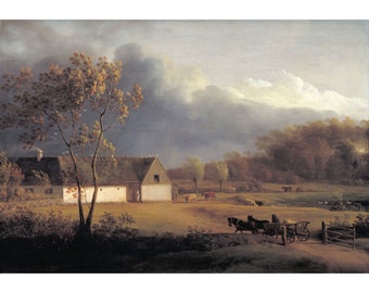 Jens Juel : A Zealand Farm During a Gathering Storm. Eigaard near Ordrup (1791-1793) - Giclee Fine Art Print