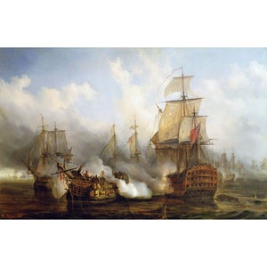 Auguste Etienne Francois Mayer : The Redoutable at Trafalgar, 21st October 1805 - Giclee Fine Art Print