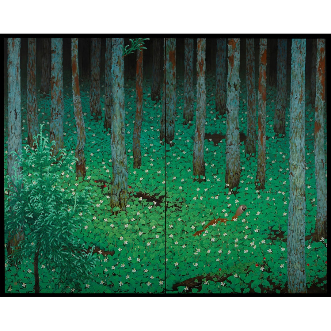 絵画 ★momorin★ Forest 928 他1点 Katayama Bokuyo : Mori (forest) (1928) - Giclee Fine Art Print - Etsy