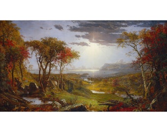 Jasper Francis Cropsey: Otoño - En el río Hudson (1860) - Impresión artística giclée