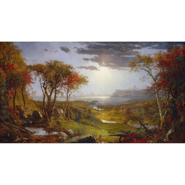 Jasper Francis Cropsey : Autumn - On the Hudson River (1860) - Giclee Fine Art Print