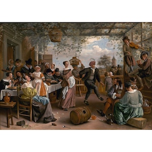 Jan Steen : The Dancing Couple (1663) - Giclee Fine Art Print