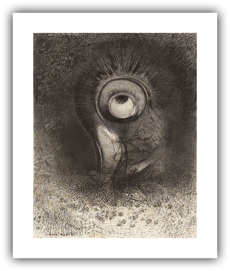 Odilon Redon : There was Perhaps a First Vision Attempted in the Flower 1883 Giclee Fine Art Print 20 x 24 inches
