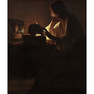 Georges de La Tour : La Maddalena pentita (c. 1635/1640) - Giclee Fine Art Print