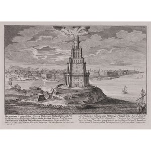 Johann Bernhard Fischer von Erlach : Der Leuchtturm von Alexandria (1721) - Giclee Fine Art Print