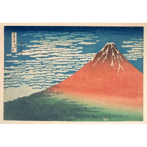 Katsushika Hokusai : South Wind, Clear Sky (Red Fuji) (c. 1830-1832) - Giclee Fine Art Print
