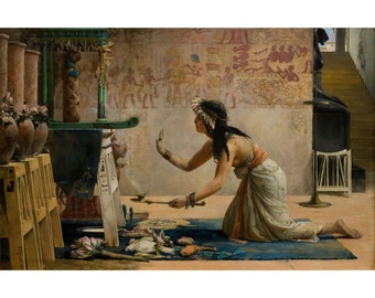 John Reinhard Weguelin : The Obsequies of an Egyptian Cat (1886) - Giclee Fine Art Print