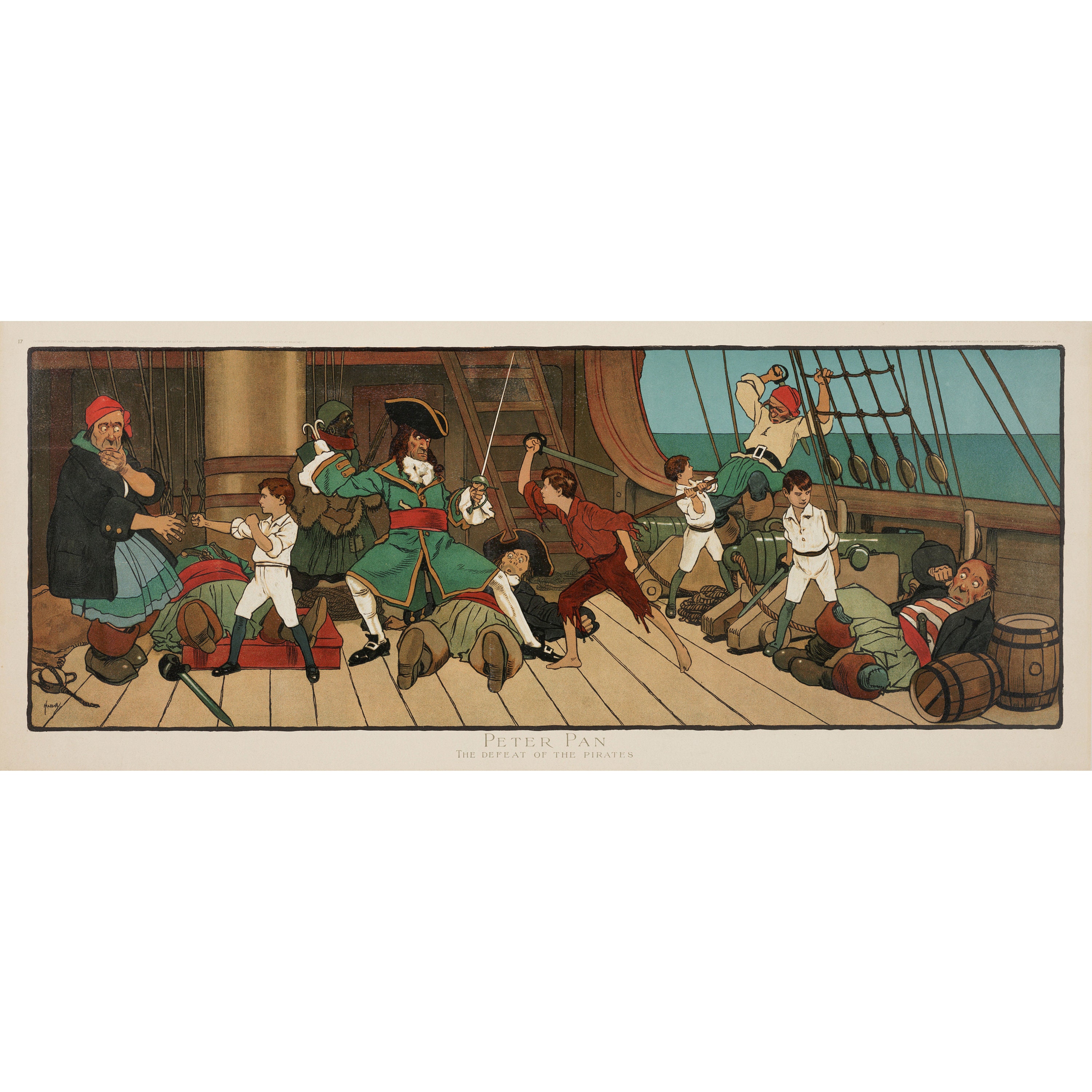 リトグラフ ピーターパン THE DEFEAT OF THE PIRATES 【公式通販】
